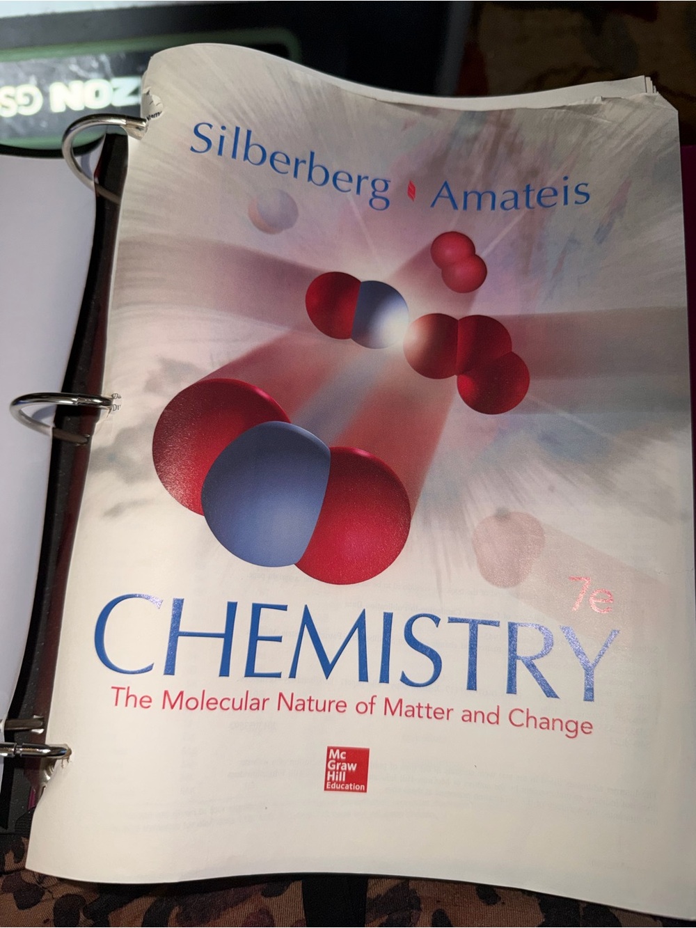 Chemistry Textbook in Looseleaf Format (can include binder!) - Silberg & Amateis